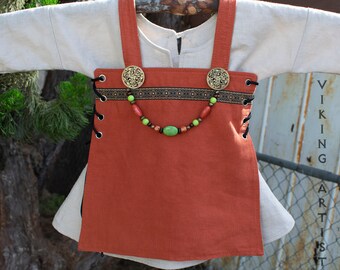 12-18 Mo Baby Viking APRON dress, baby Viking costume, Viking clothes for toddler, child viking outfit, SCA garb, Yule Gifts