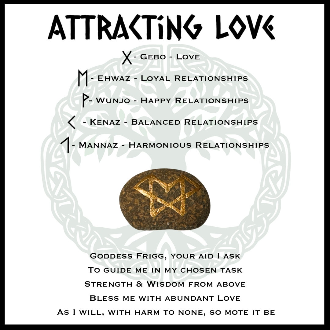 Love Spell Bind Rune With Viking Prayer, Bind Rune, Love Spell, Elder ...