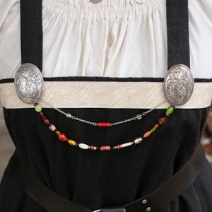 Brooch Chain & Necklace, Convertible, Viking Brooch Chain, Turns into a necklace! trade beads, SCA, Gift for her, Yuletide gift, Christmas