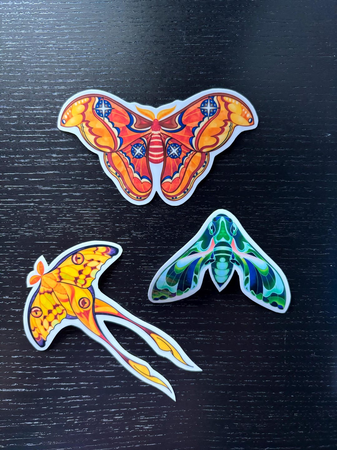 Moon Moth Sticker Moth Sticker Pack- Atlas, Madagascar Moon, Oleander Hawk Moths - Etsy