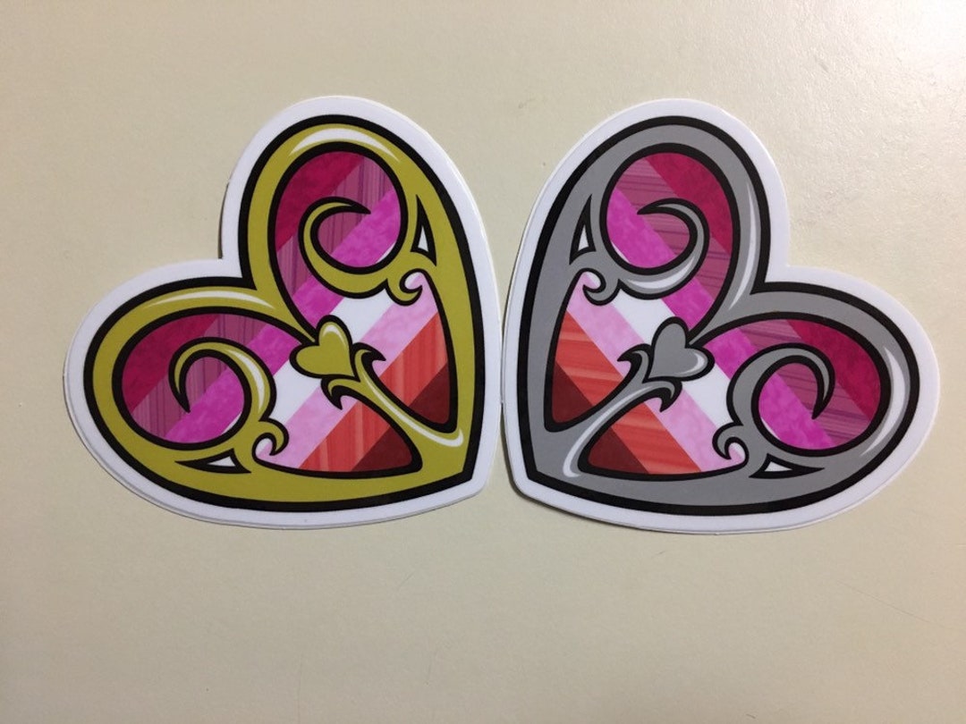 Lesbian Pride Heart Sticker - Etsy