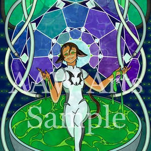 Chipped Catra Stained Glass Digital Print