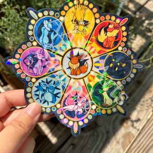 Eevee Evolutions Sparkly Suncatcher Window Sticker