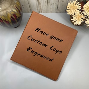 Three ring Binder Laser engraved with your custom Logo