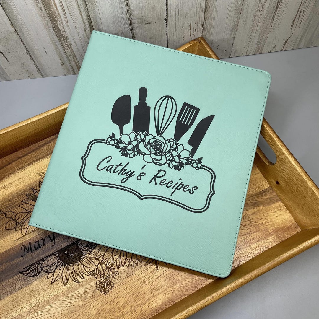 Personalized Recipe Binder: Vegan Leather 3-ring Engraved Keepsake ...