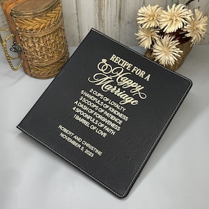 Recipe Binder - 1 inch - 3 Ring Binder, Recipe for Family, Personalized Binder, Custom Binder Wedding Gift