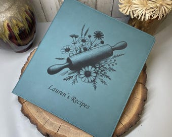 Classeur de recettes - classeur personnalisé à 3 anneaux - cadeau pour agent immobilier - cuisine - cuisine - pochettes en vinyle disponibles