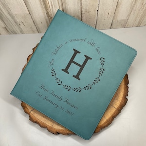 Personalized Recipe Binder: Vegan Leather 3-Ring Custom Cookbook - Vinyl Sleeves Available