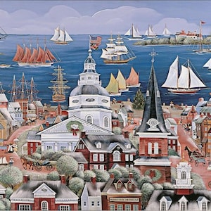 Folk Art Historische Annapolis Wenskaarten (12, 5 "x7")