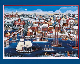 Cartões comemorativos do porto de Georgetown, Washington DC (quantidade 12, 5"x7")
