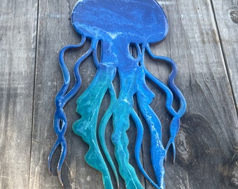 Jellyfish resin art, jellyfish wall hanging, ocean art jellyfish, resin jellyfish, jellyfish art, jellyfish wall hanging, jellyfish gift