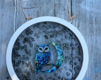 Owl Suncatcher: Owl Decor, Owl Gift, Gift for Owl Lover, Owl lover Gift, owl Art, Sun catcher, owl wall art, owl suncatcher, owl gift idea