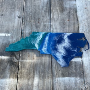 North Carolina resin  art,  beach resin art wall decor,  ocean wall art,  NC art,  North Carolina decor,  ocean art, North Carolina wall art