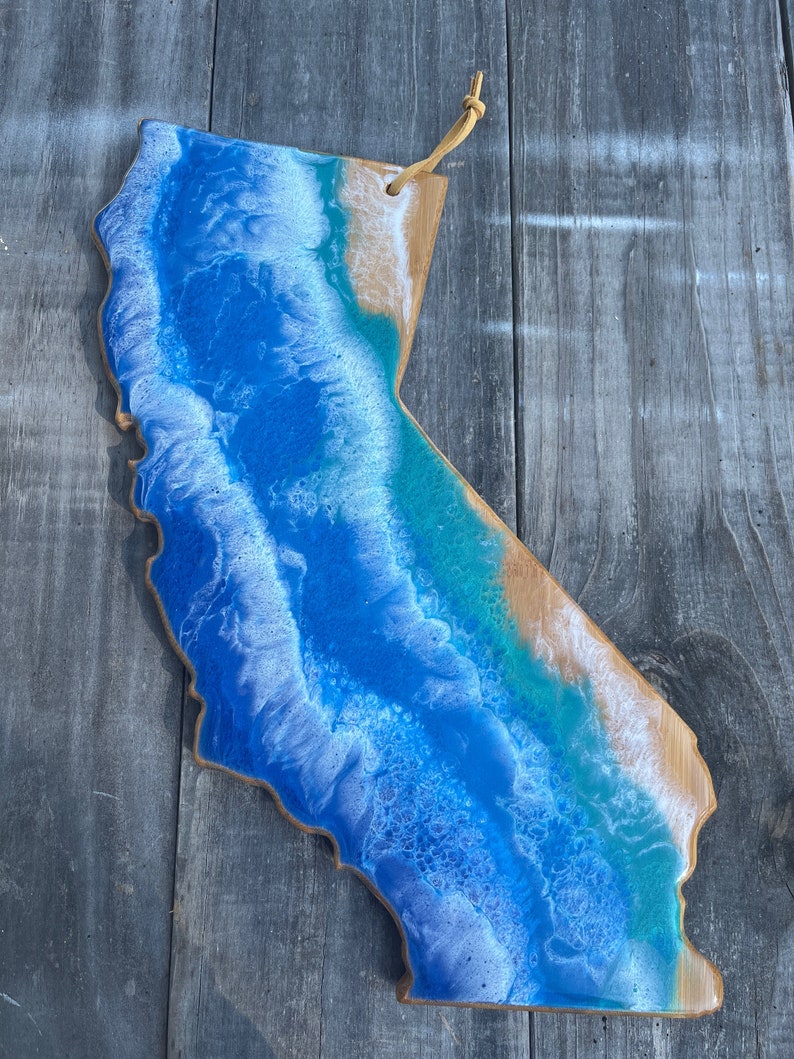 California cutting board, California charcuterie, California decor, California serving board, state of California board, CA cutting board image 4