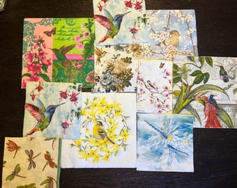 Twenty Decoupage Paper Napkins Grab bag decoupage napkins assorted decoupage napkins napkins for crafting bulk decoupage napkins decoupage
