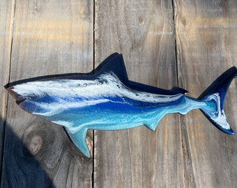 Resin Shark Wall Art: Ocean Beach Home Decor