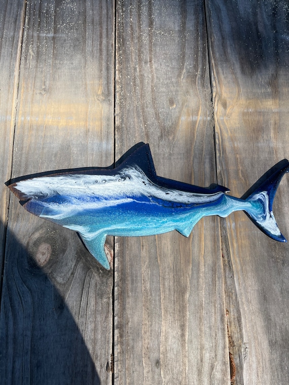 Resin Shark Wall Art: Ocean Beach Home Decor