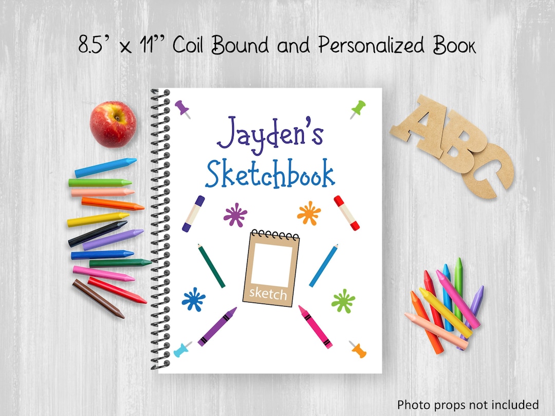 Personalized Notebook, Art Supplies Sketchbook, Coil Bound, Write Stories, Drawing Journal, Book