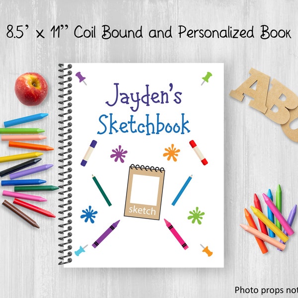 Personalised Sketch Book Kids Etsy UK