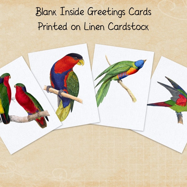 Lory Lorikeet Australian Birds, Greeting Cards, Note Cards, Blank Stationery With Envelopes, A6 Size, White or Natural Linen, High Quality