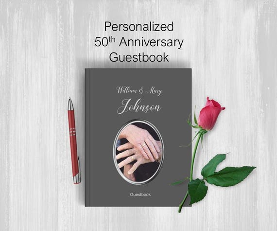 Livre D'Or Personnalisé 25 Ans De Mariage – Anniversaire Argent – Cœur Bois Invités – Style 7 Élégant