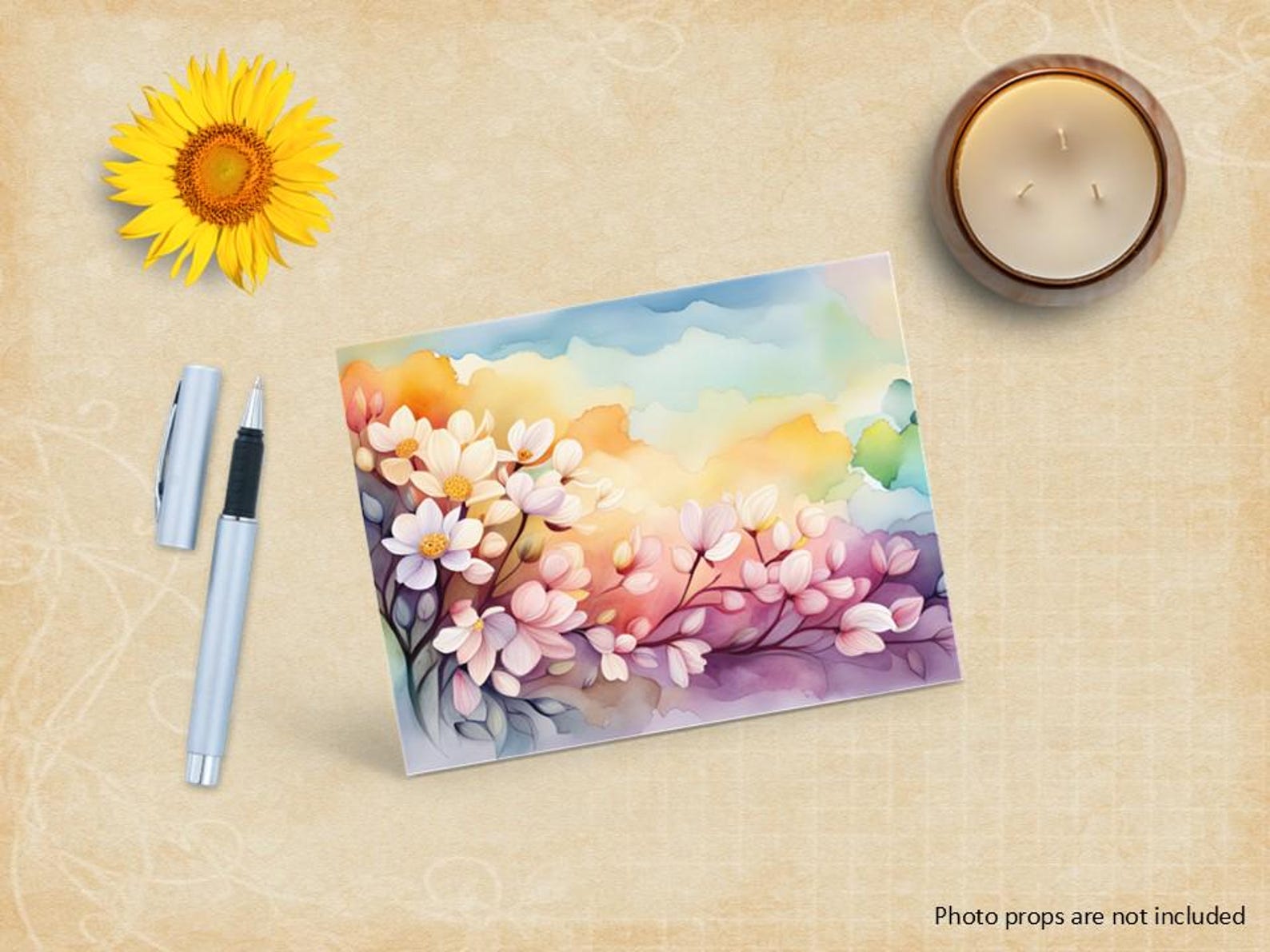 Colorful Abstract Flowers, Floral Greeting Card Set, Note Card Pack, A6 ...