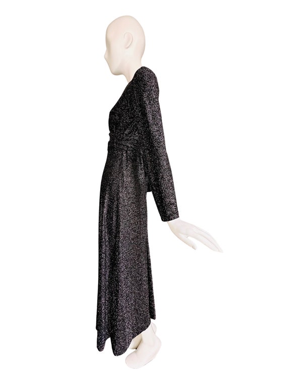 1960's Black And Silver Lurex Evening Gown - image 3