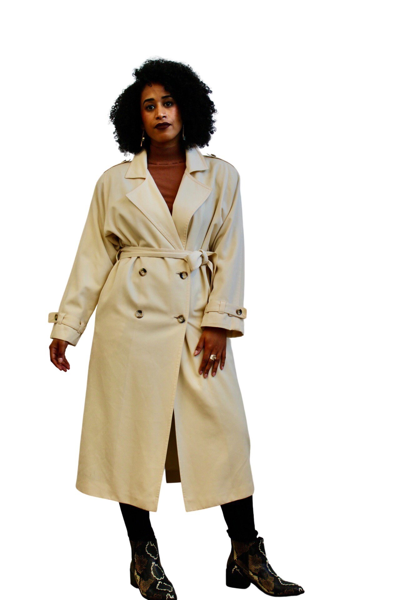 Ivory Wool Twill Trench Coat Etsy