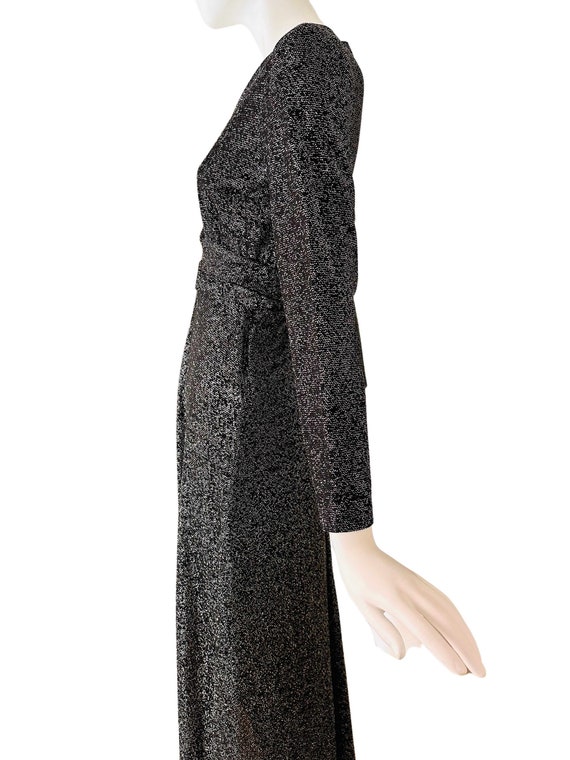 1960's Black And Silver Lurex Evening Gown - image 4