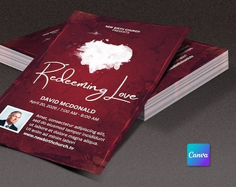 Redeeming Love Easter Flyer Template for Canva | Church Invitation, Church Flyer, Easter Events, Resurrection | 4x6 inches