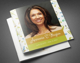 We Will Miss You Funeral Program | Photoshop Template | Bi-Fold 11.6”x5.8” (Folded to 5.8”x5.8”)