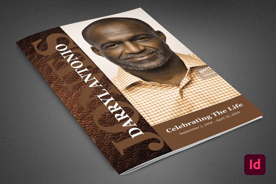 Homegoing Funeral Program Indesign Template Obituary Download Digital ...