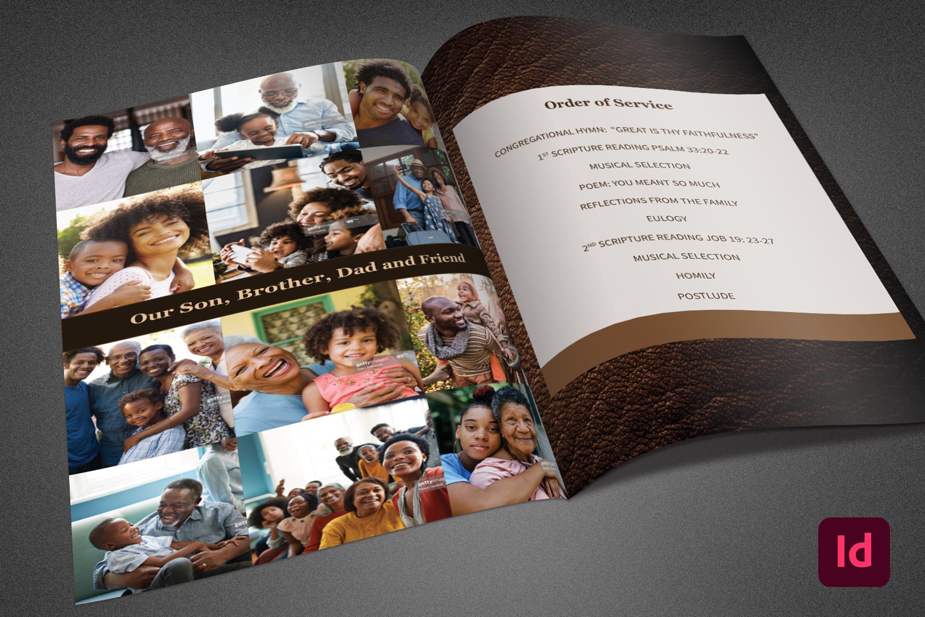 Homegoing Funeral Program Indesign Template Obituary Download Digital ...