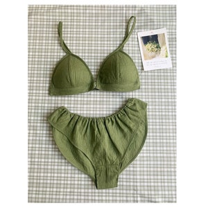 Linen bras set/ linen bralette / linen sleepwear/ linen home wear/ Home wear bra/ summer linen bra/ linen lingerie