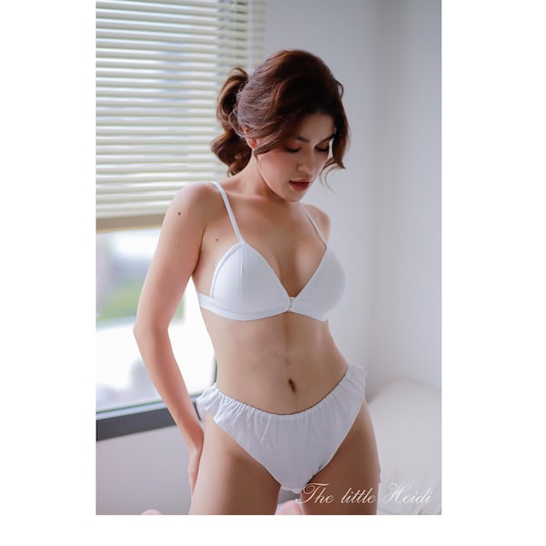 Linen Triangle Bra: Custom Size Lingerie, The Little Heidi