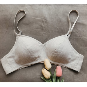 CUSTOM SIZE BRA/ linen bra/ linen bralette / linen sleepwear/ linen home wear/ Home wear bra/