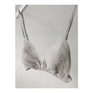 CUSTOM SIZE BRA/ linen bra/bralette linen/ non wired bra/ linen lingerie