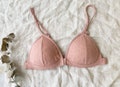 Linen Triangle Bra, Comfortable Lingerie, Soft Cup Bralette