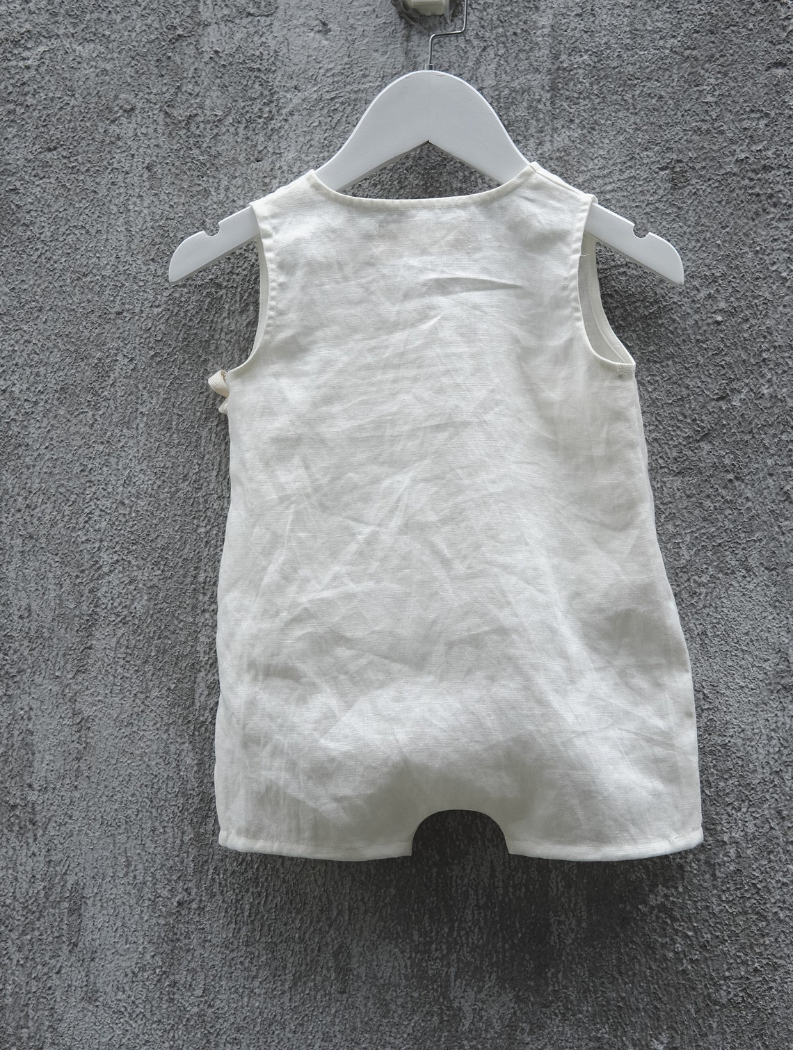 Linen Baby Romper/ Linen Onesie/ White Linen Romper/ Unisex Etsy