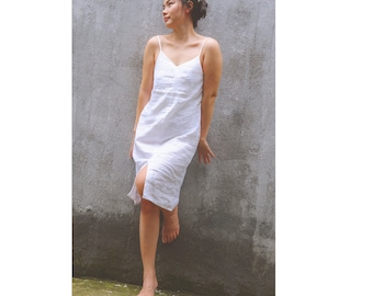 Linen nightgown/ Linen sleep dress/linen cami dress/ Linen slip dress/ Linen nightdress/ Linen clothing