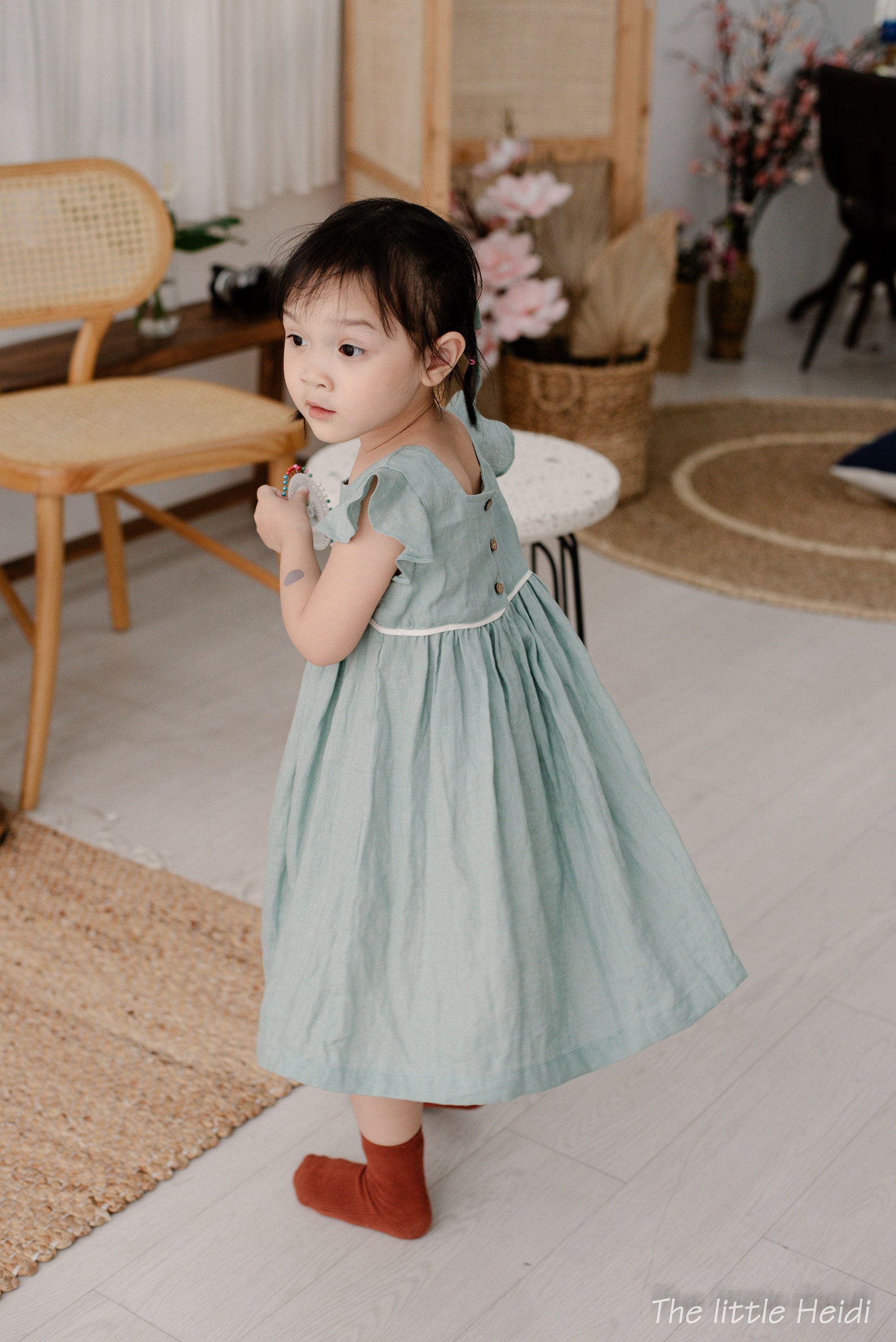 Linen Baby Dress/ Mint Linen Dress/ Linen Dress for Baby Girl/ Etsy
