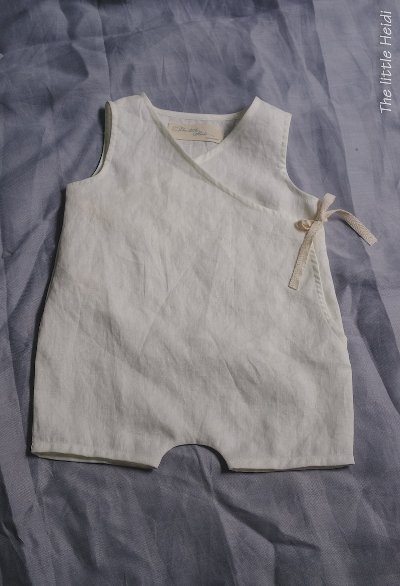 Linen Baby Romper/ Linen Onesie/ White Linen Romper/ Unisex Etsy