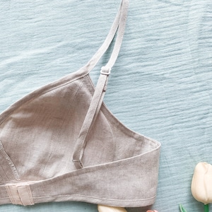 CUSTOM SIZE BRA/ linen bra/ linen bralette / linen sleepwear/ linen home wear/ Home wear bra/ image 6