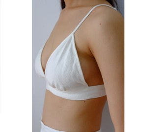Linen Triangle Bra: Soft Summer Sleepwear by The Little Heidi