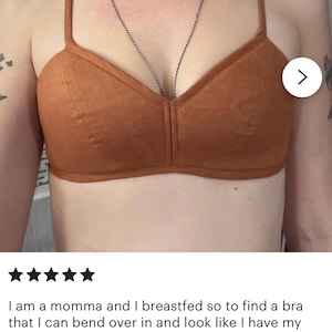 HANNAH- Linen Bra with Light Padding – No Wire, Custom Fit, Handmade Lingerie