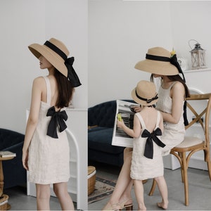 Matching linen dresses/ Mother daughter matching dresses/ mommy and me linen dresses/ Women linen dress/ Linen Mini dress