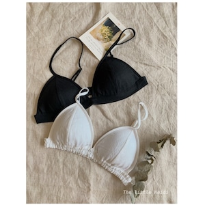 Linen bra/ Linen bralette/custom size bra/ non wired bra / Home wear bra/ summer linen bra/ linen lingerie