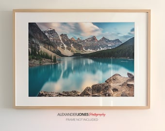 Moraine Lake Print | Canadian Rocky Mountains Photograph, Banff National Park Landscape Print