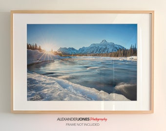 Winters Dawn Mountain Print | Jasper National Park Photograph, Mountain Wall Art, Canadian Photography