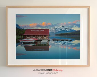 Maligne Lake Print | Jasper National Park Landscape Photograph - Mountain Wall Art